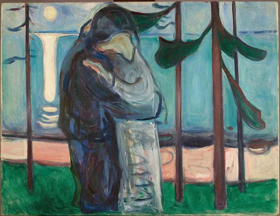Kiss på kysten i måneskinnet - Edvard Munch