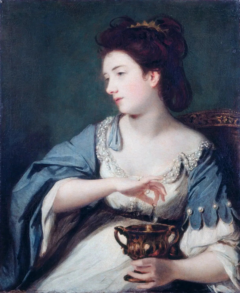 Kitty Fisher (1741–1767) i rollen som Cleopatra opløser perlen - Joshua Reynolds
