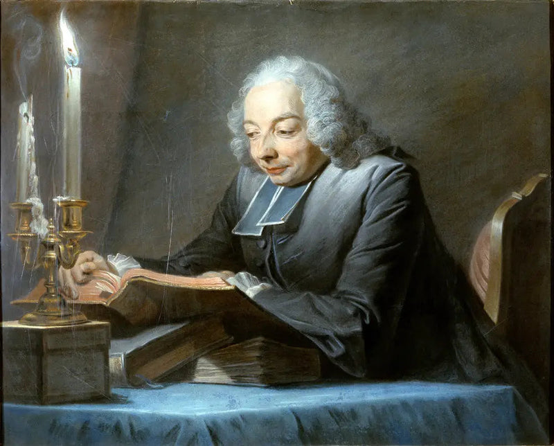 Abbé Jean-Jacques Huber læsende (1699 –1747) - Maurice-Quentin de La Tour