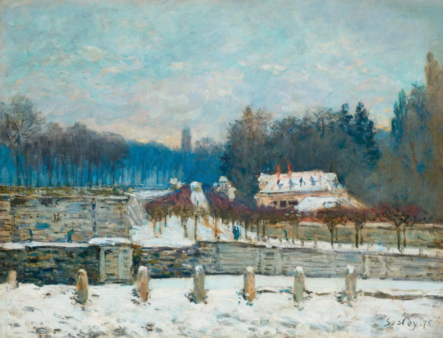 L'Abreuvoir de Marly-le-Roi, sne eller Vinterdag i Marly - Alfred Sisley