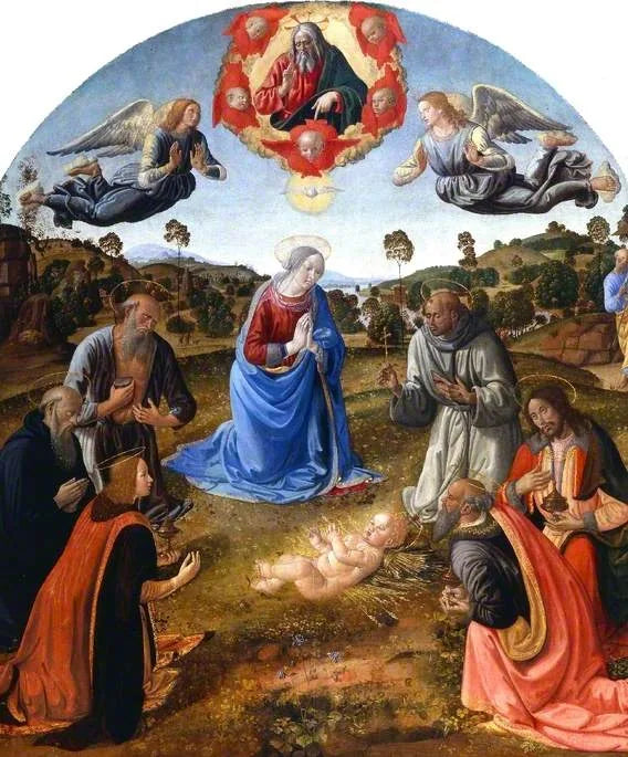 Barnets Jesus tilbedelse - Cosimo Rosselli