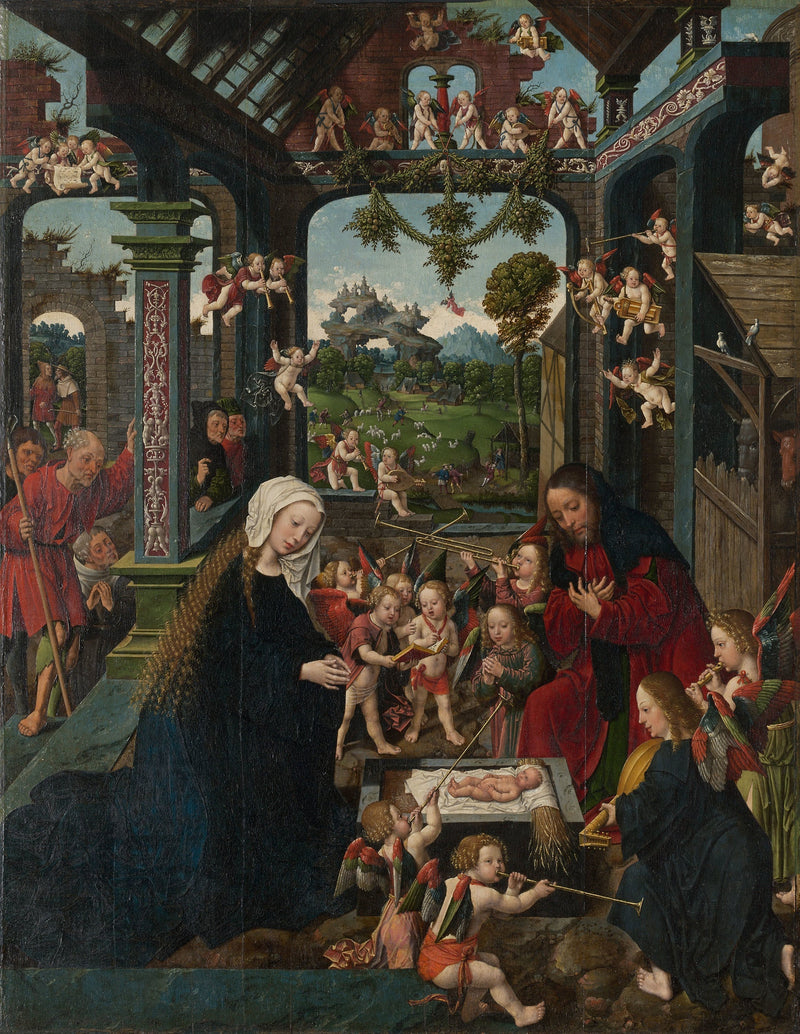 Barnets Jesus tilbedelse - Jacob Cornelisz van Oostsanen