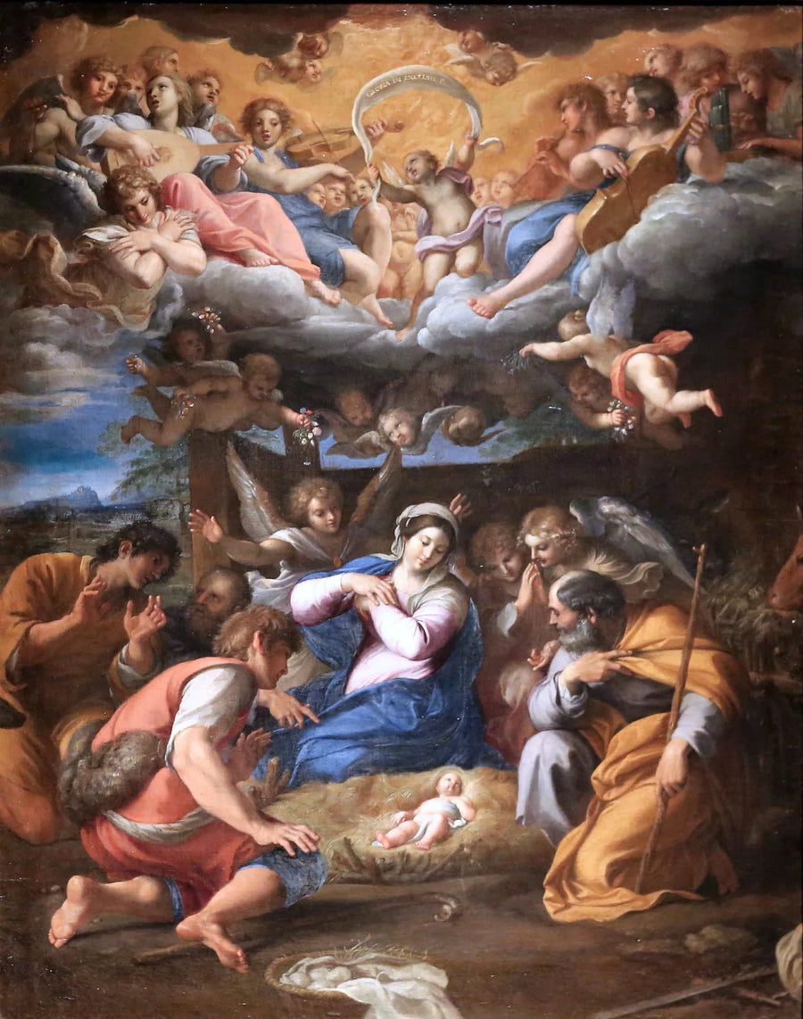 Betlehemsbarnets tilbedelse - Annibale Carracci