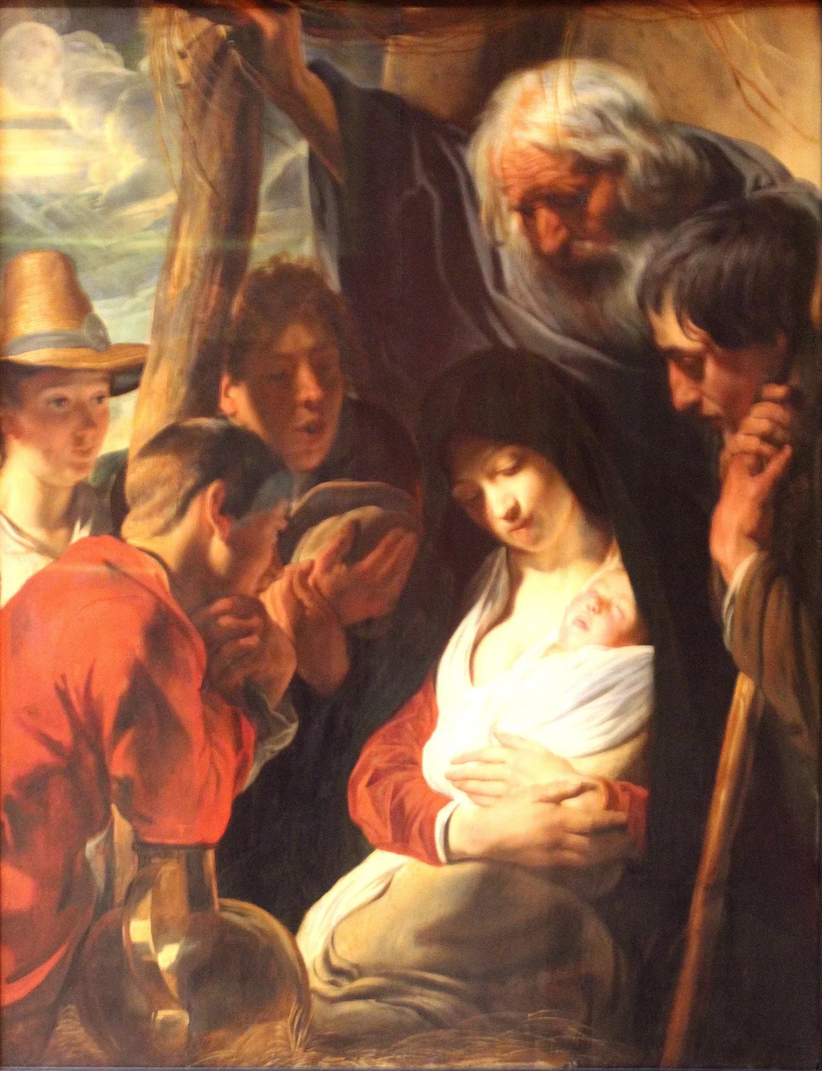 L'adoration des bergers (Luc 2:8-20) - Jacob Jordaens image 1 copie peinte à la main à l’huile