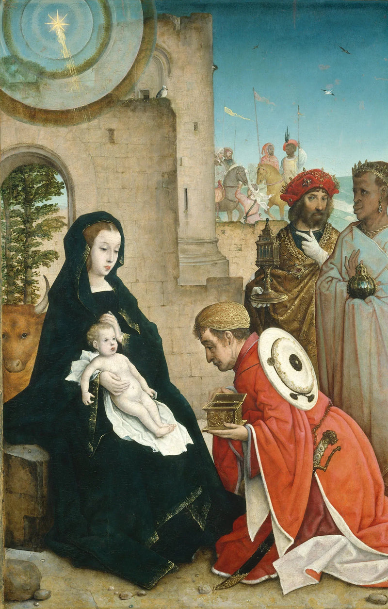 De vise mænds tilbedelse - Juan de Flandes