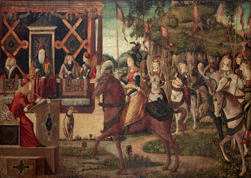 Ambassaden af Hippolyte, amazonkongens, sender til Theseus, Athéners konge - Vittore Carpaccio