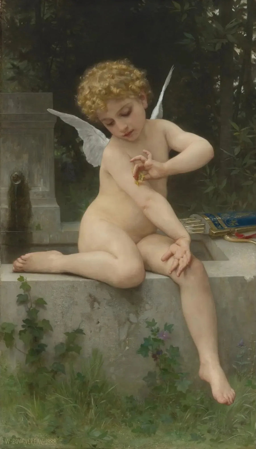 Kærlighed med Sommerfugl - Bouguereau