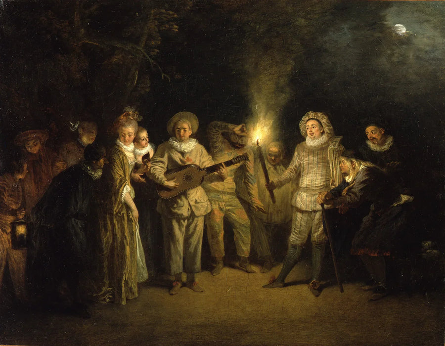 Kærlighed på Det Italienske Teater - Antoine Watteau