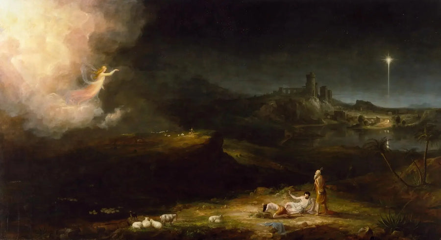 Englen, der dukker op for hyrderne - Thomas Cole