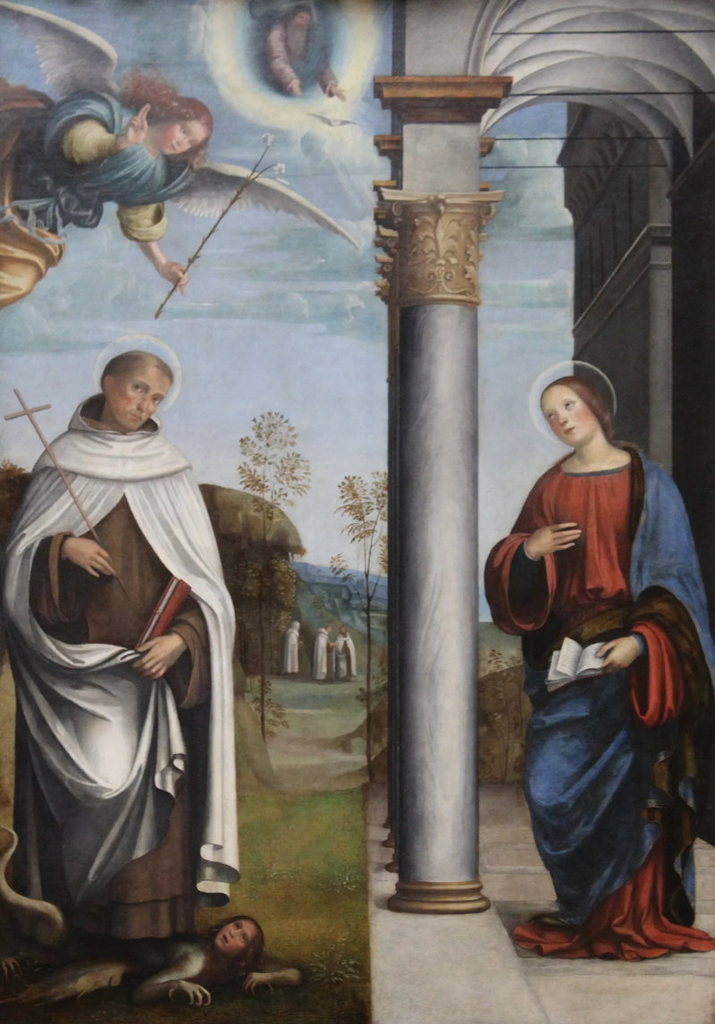 Annonceringen med Saint Albert karmelit - Francesco Francia