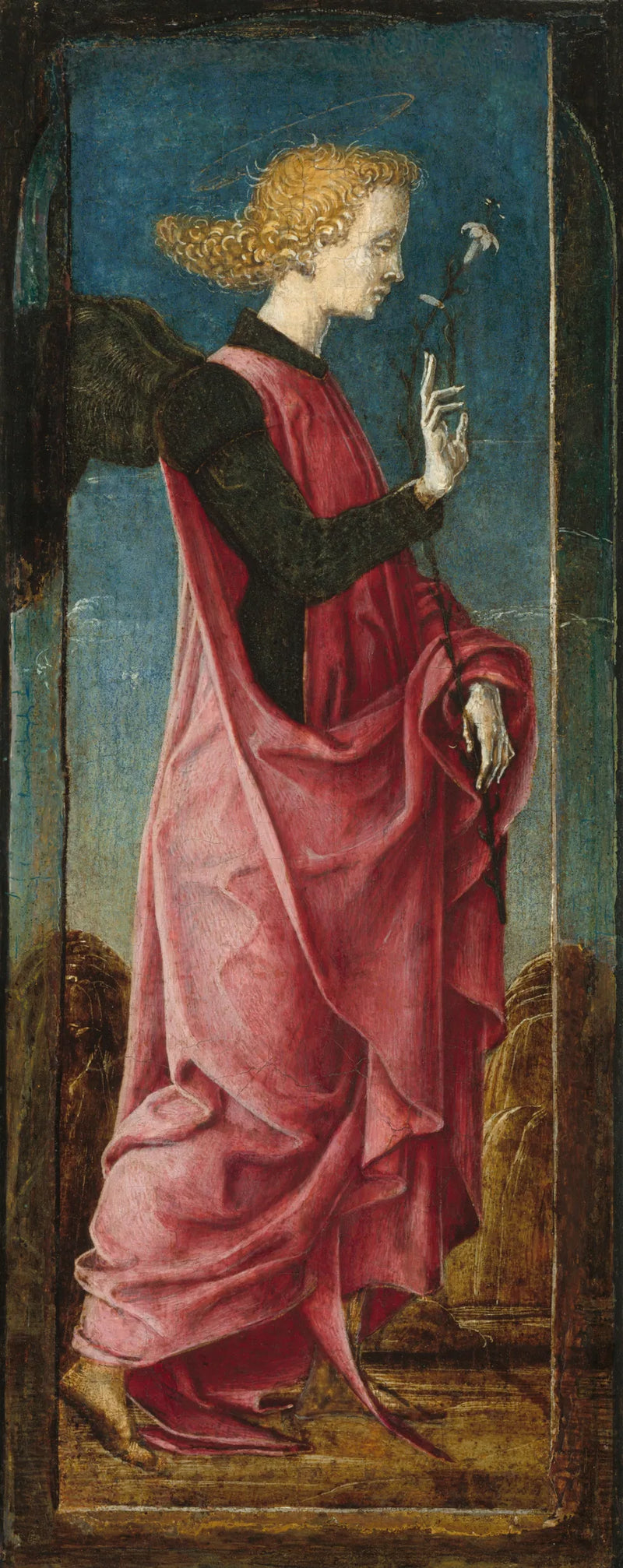 Annonceringen med Saint François og Saint Louis de Toulouse [midterpanel venstre] - Cosmé Tura
