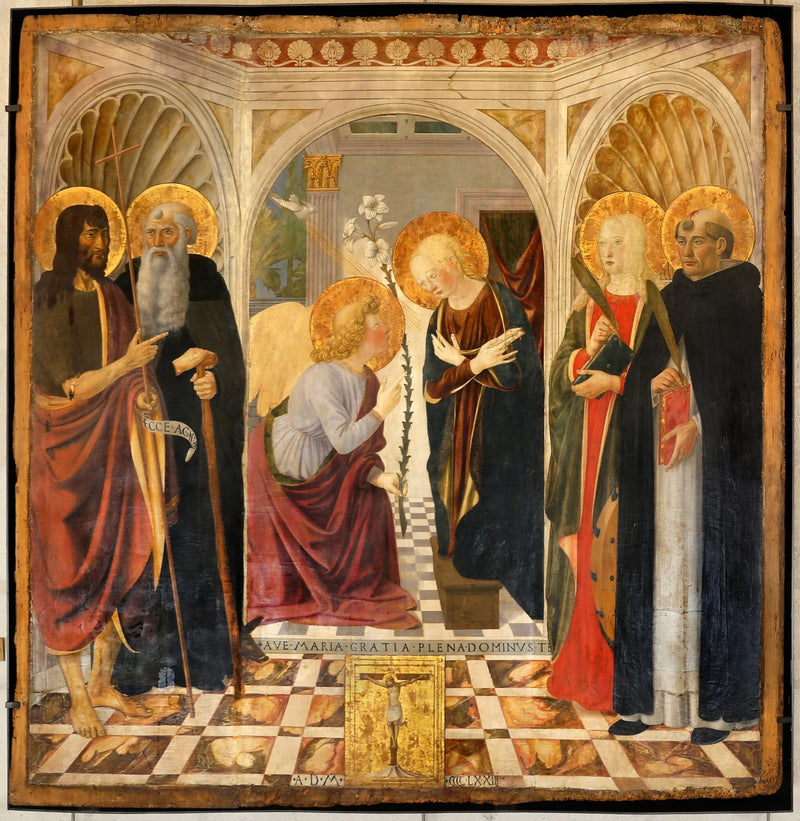 Annonceringen mellem fire helgener - Cosimo Rosselli