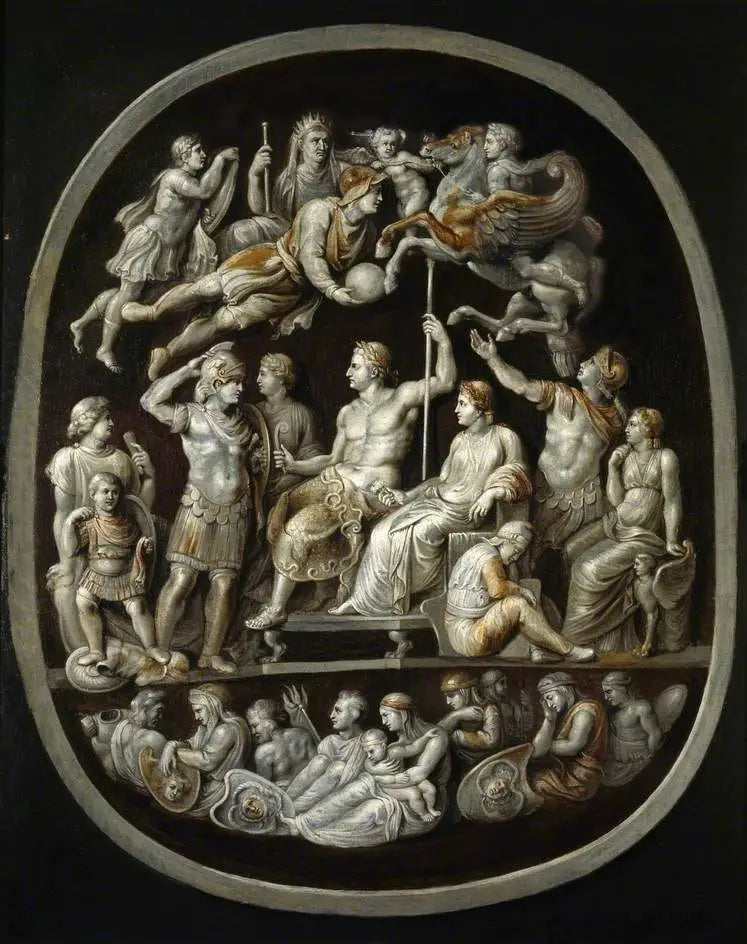 "Apoteosen af Germanicus": kopi efter en antik kamée (den "Gemma Tiberiana") - Peter Paul Rubens