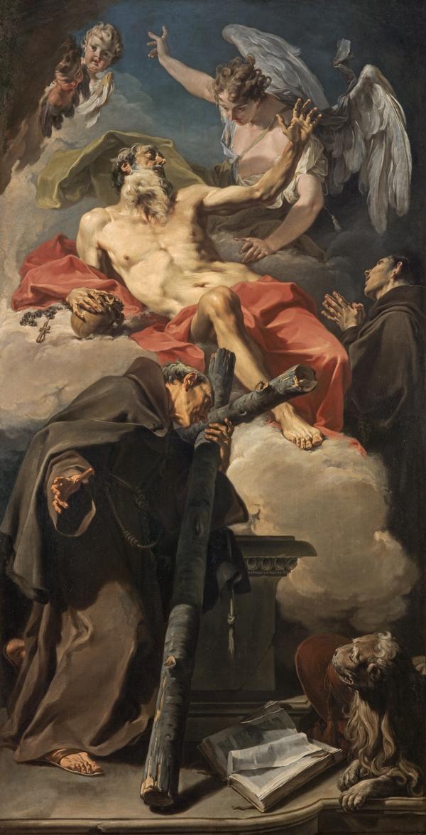 Apoteosen af Sankt Jerome med Sankt Peter af Alcántara og Antonino da Patti - Giovanni Battista Pittoni