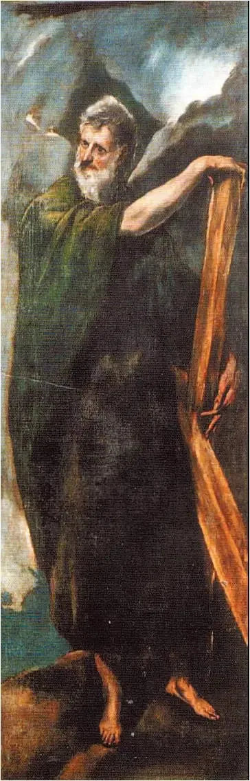 Apostlen Andreas i fuld figur - El Greco
