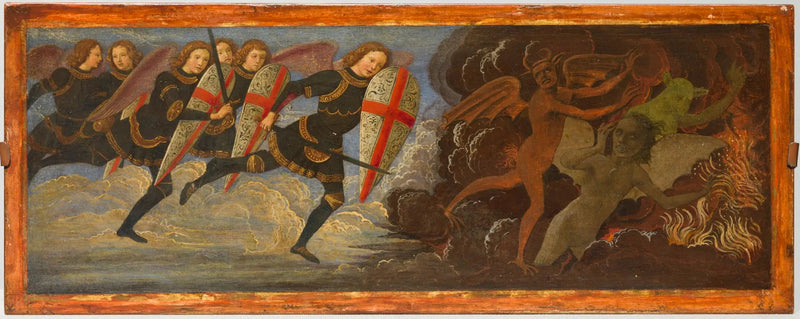 Arkangelen Saint Michael og Englene i kamp mod Djævelen - Domenico Ghirlandaio
