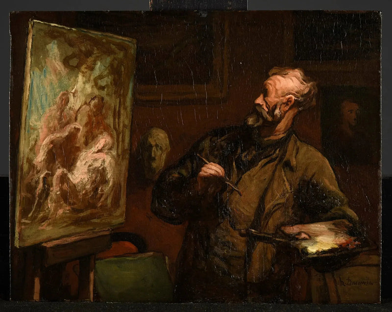 Kunstneren ved Gravlæggelsen - Honoré Daumier