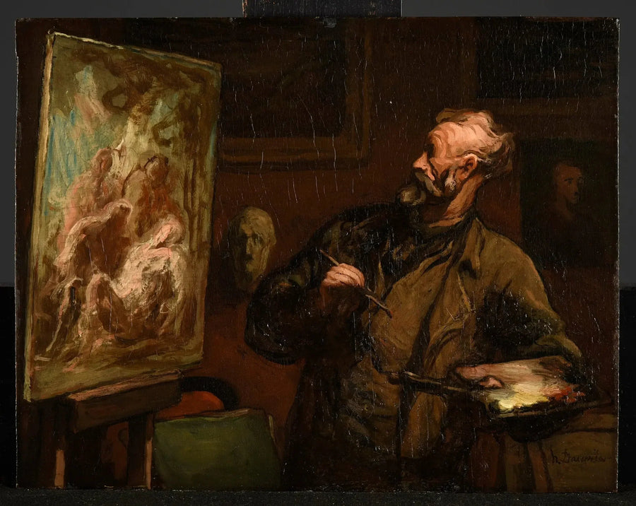 Kunstneren ved Gravlæggelsen - Honoré Daumier