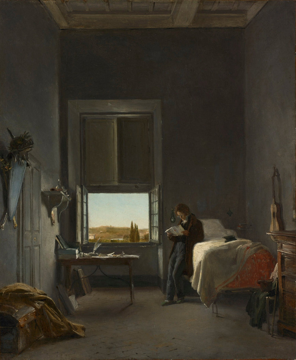 L'Artiste dans sa chambre à la Villa Médicis - Léon Cogniet image 1 reproduction artisanale de tableau