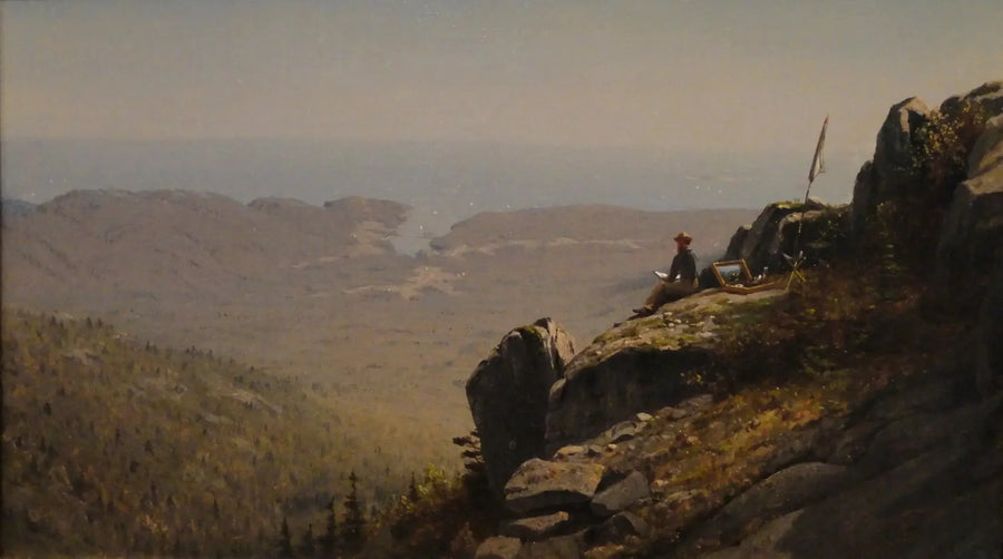 Kunstneren tegner ved Mount Desert i Maine - Sanford Robinson Gifford