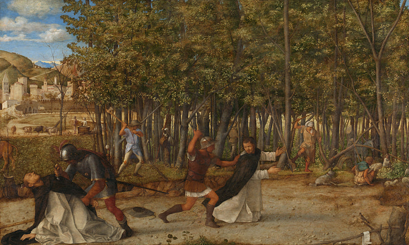L'Assassinat de saint Pierre martyr - Giovanni Bellini image 1 reproduction artisanale de tableau