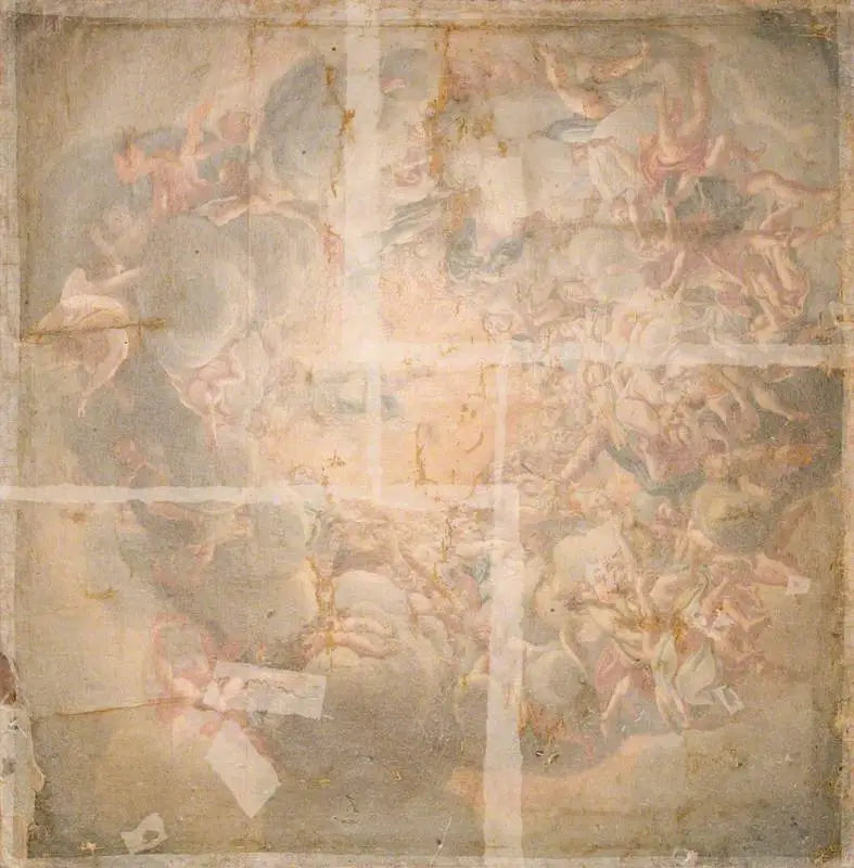 Jomfru Marias Antagelse (kopi af fresken i kuplen i katedralen i Parma) - Antonio da Correggio