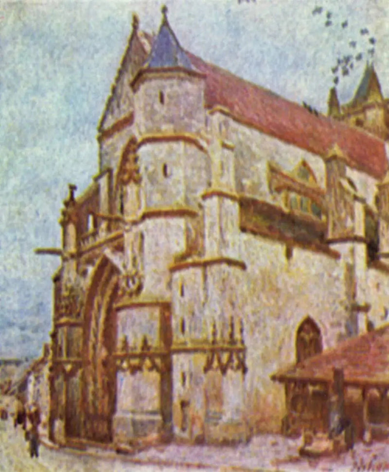 Moret Kirke, om eftermiddagen - Alfred Sisley