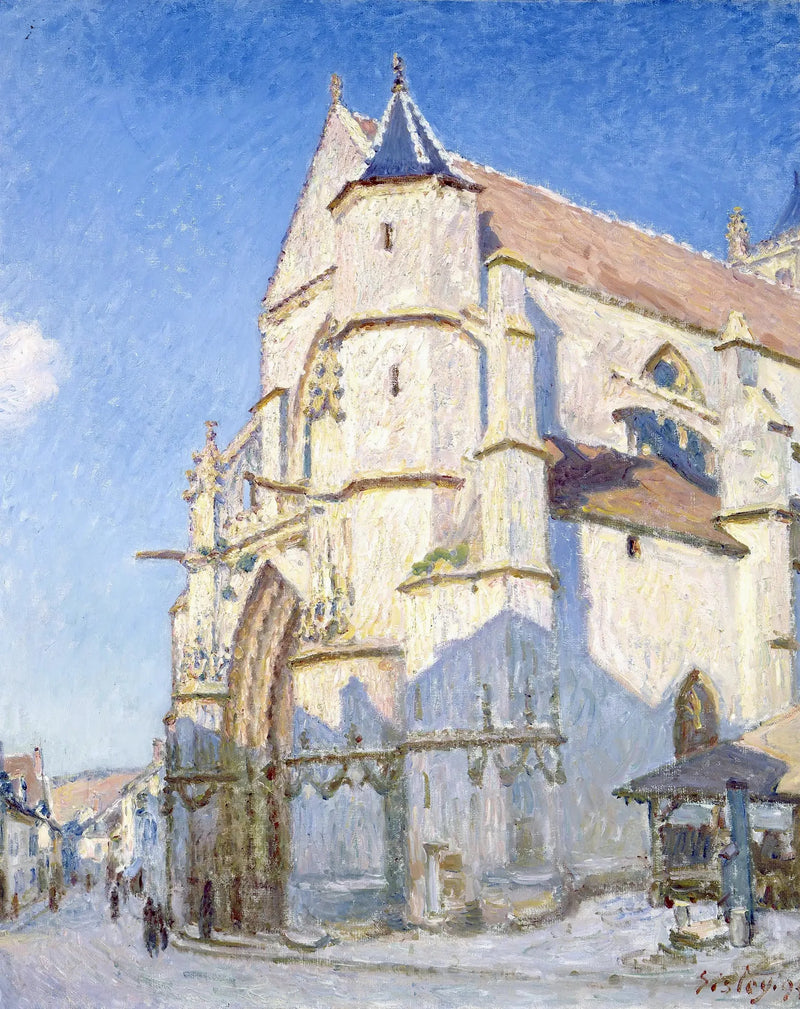 Moret Kirke, om aftenen - Alfred Sisley