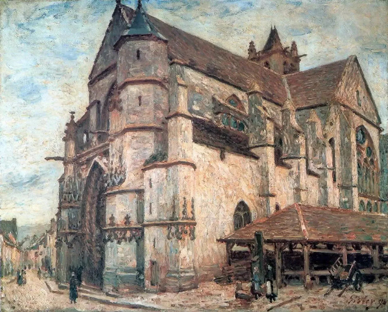 Moret Kirke, frosttid - Alfred Sisley