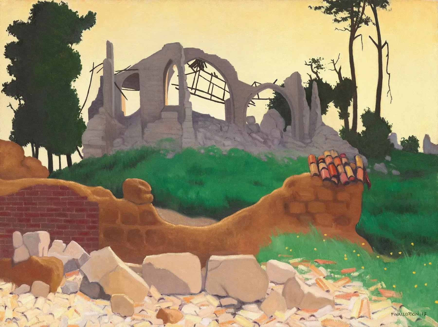 L'Église de Souain - Félix Vallotton image 1 copie de tableau peinte à la main