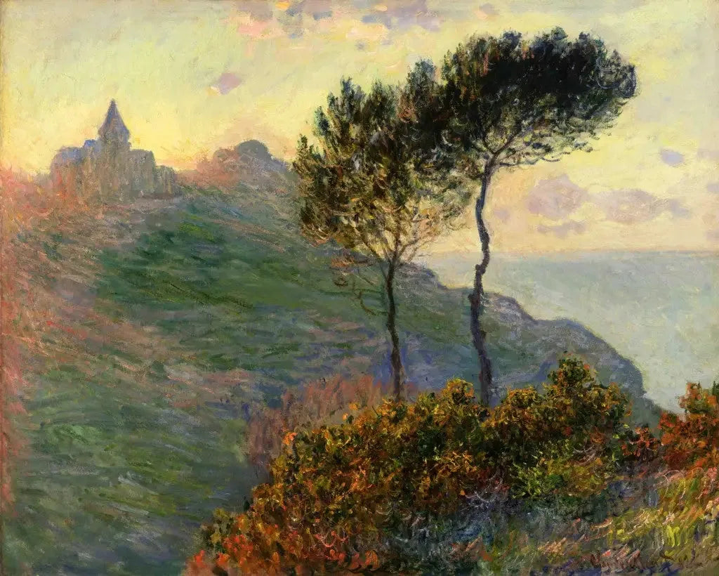 L'église de Varengeville à contre-jour - Claude Monet image 1 copie peinte à la main à l’huile