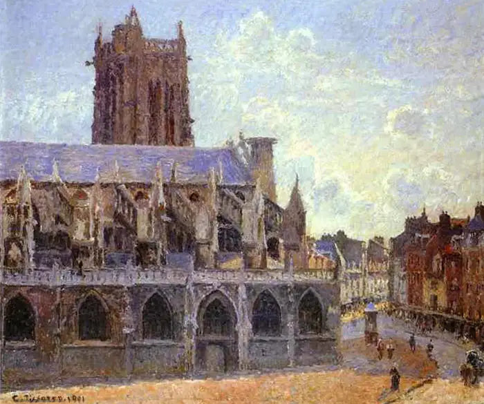 Sankt Jakobskirken i Dieppe - Camille Pissarro