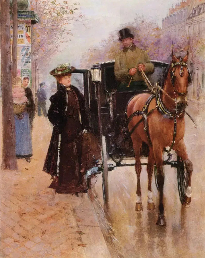 Den elegante med hestevogn - Jean Béraud