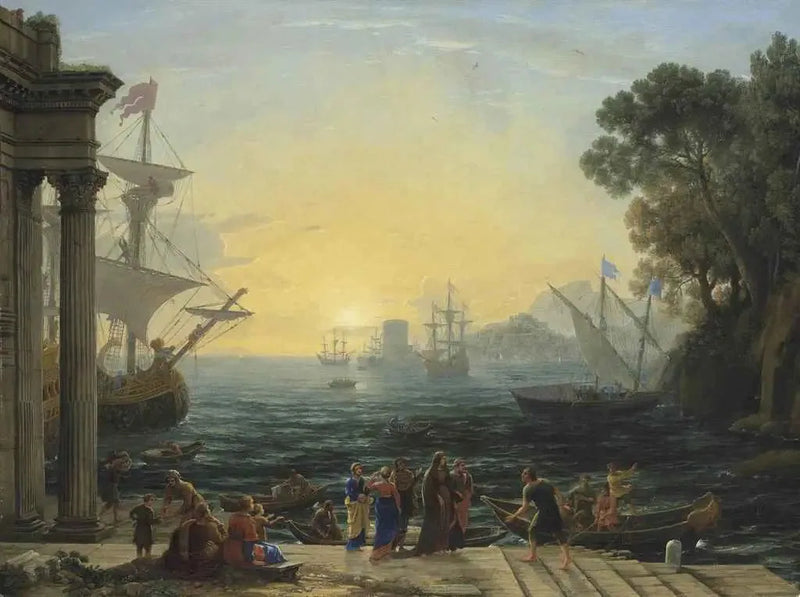Sainte Paule's Embarkation ved Ostia - Claude Lorrain