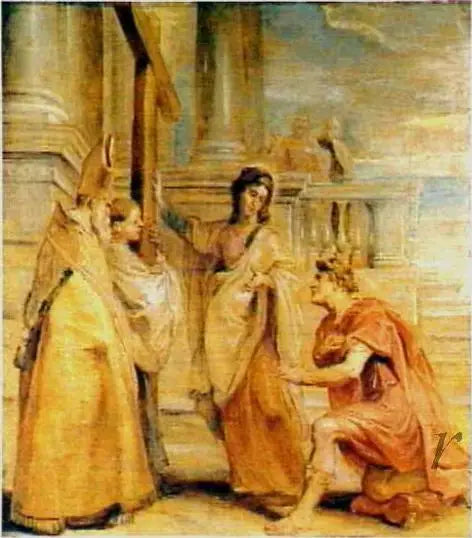 Kejser Konstantin ærer Den Rigtige Kors - Peter Paul Rubens