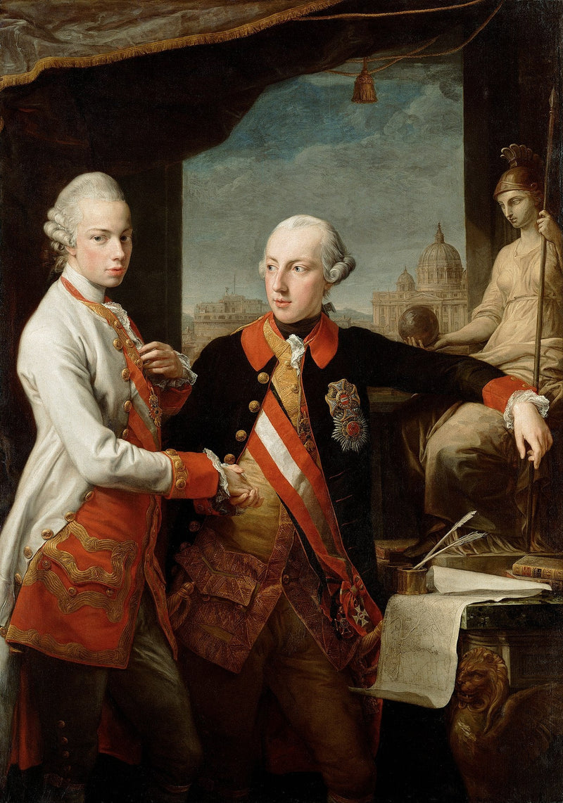 Kejser Joseph II med storhertug Pietro Leopoldo af Toscana - Pompeo Batoni