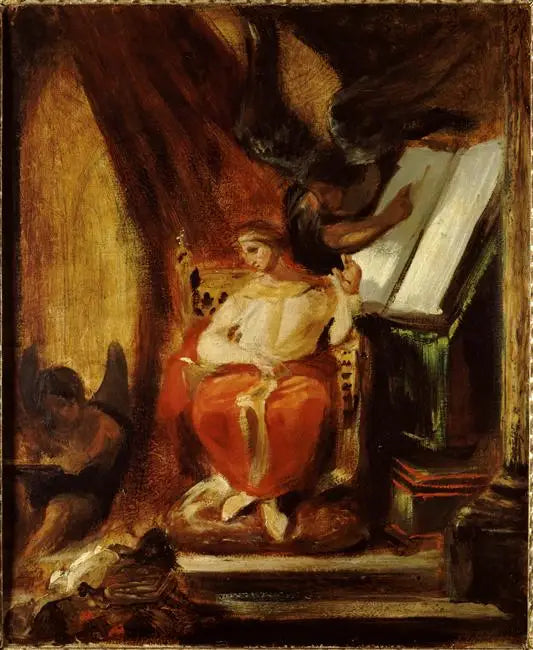 Kejser Justinian, der komponerer sine institutter - Eugène Delacroix