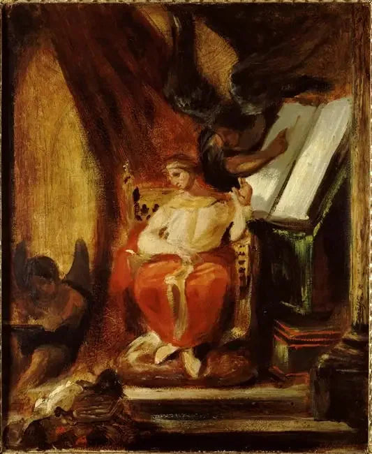 Kejser Justinian, der komponerer sine institutter - Eugène Delacroix