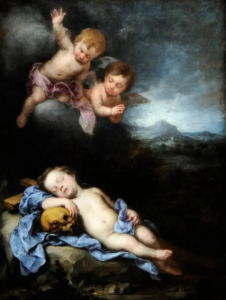 Det sovende Jesusbarn på korset - Bartolomé Esteban Murillo