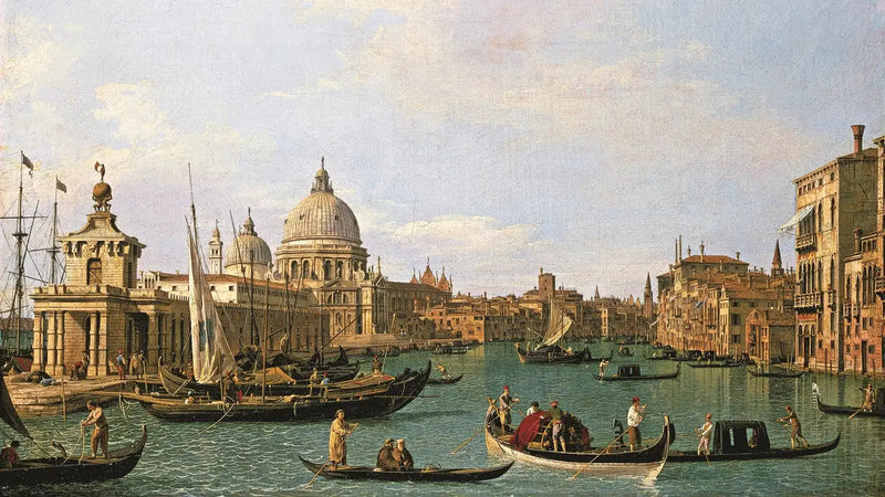 Canal Grande-indgangen ved Punta della Dogana og Santa Maria della Salute - Canaletto