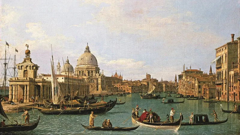 Canal Grande-indgangen ved Punta della Dogana og Santa Maria della Salute - Canaletto