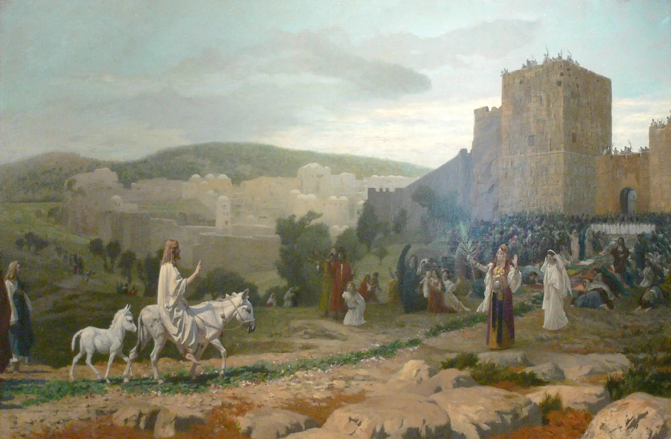 Reproduction du tableau « L'Entrée du Christ à Jérusalem - Jean-Léon Gérôme » par Alpha Reproduction en peinture à l’huile