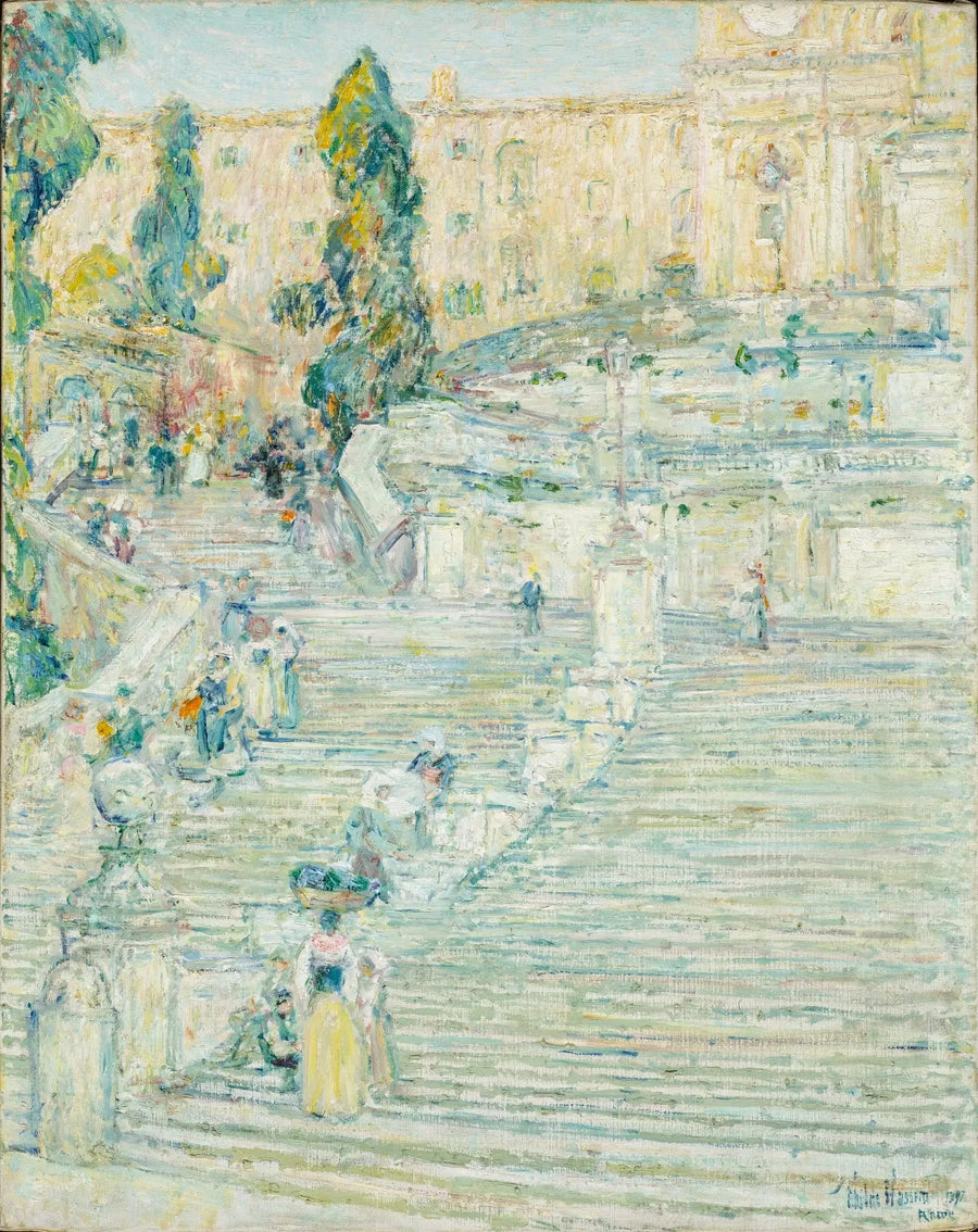 Den spanske trappe, Rom - Childe Hassam