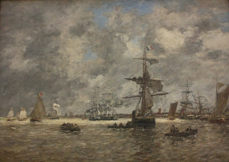 Skjern Å i Antwerpen - Eugène Boudin