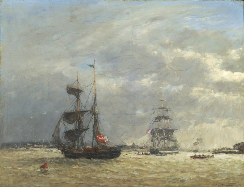 Skjern Å i stormvejr - Eugène Boudin