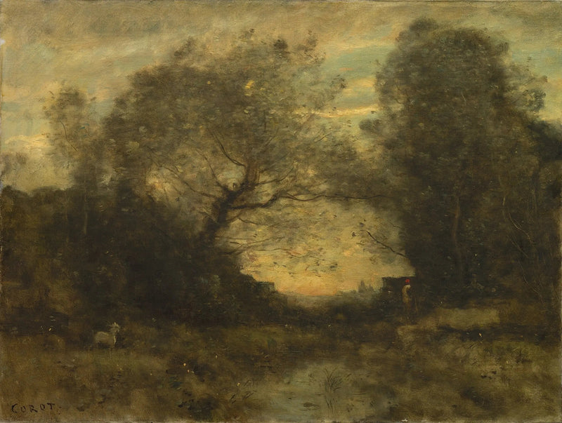 Søen ved indgangen til skoven - Jean-Baptiste Camille Corot