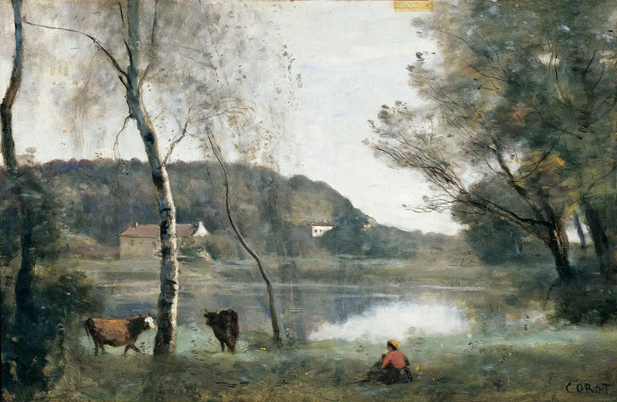 Byens dam ved Avray - Jean-Baptiste Camille Corot