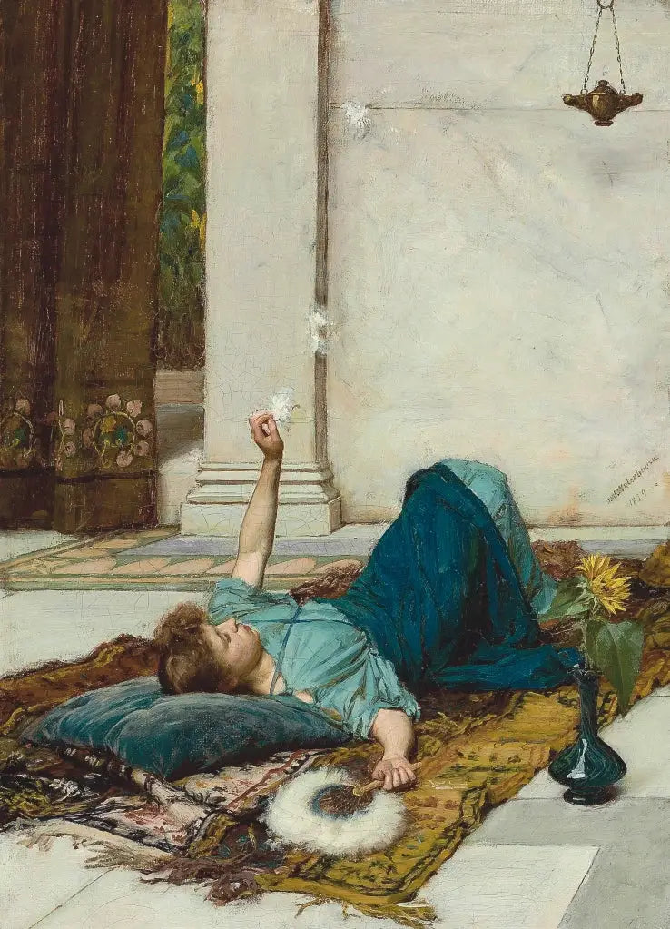 Fjerfanen i hvide fjer - John William Waterhouse
