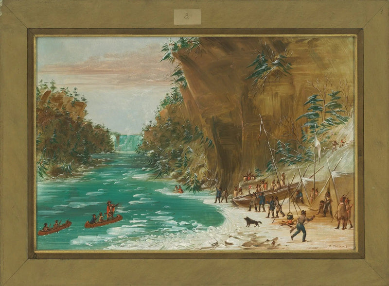 Ekspeditionen camper under Niagara Falls. 20. januar 1679 - George Catlin