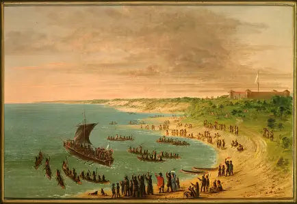 Afsendelsen fra Frontenac-fæstningen ved Lake Ontario. 18. november 1678 - George Catlin